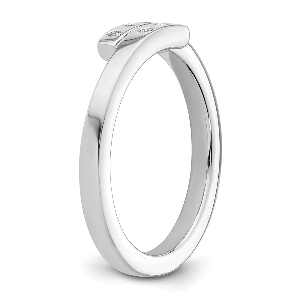 Sterling Silver RH Plated White Ice .05ct. Diamond Ring
