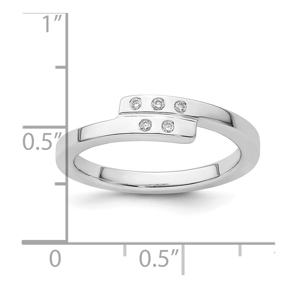 Sterling Silver RH Plated White Ice .05ct. Diamond Ring