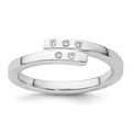 Sterling Silver RH Plated White Ice .05ct. Diamond Ring