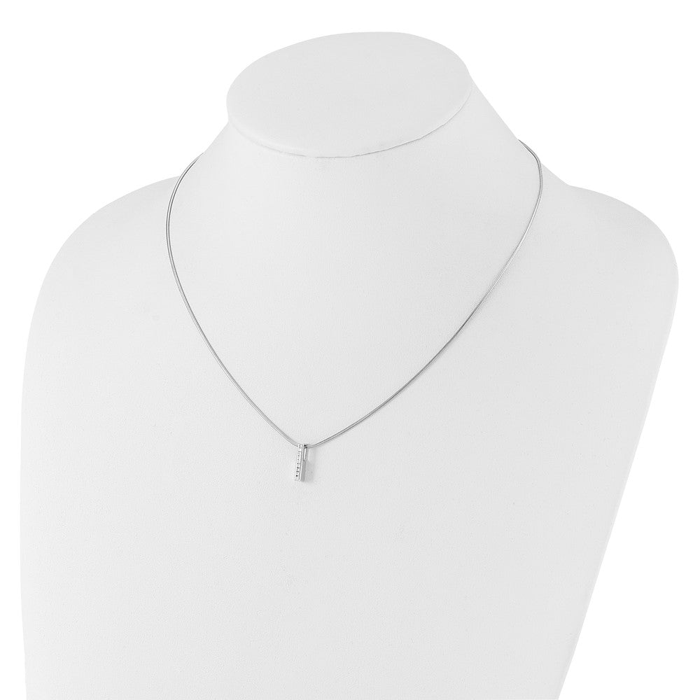 White Ice Sterling Silver RH Plated .10ct. Dia. w/2IN Ext Necklace