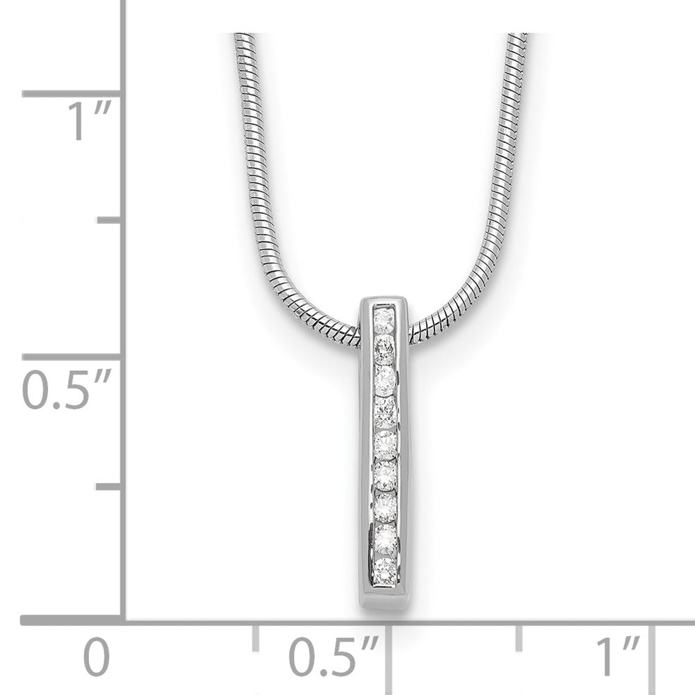 White Ice Sterling Silver RH Plated .10ct. Dia. w/2IN Ext Necklace