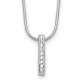 White Ice Sterling Silver RH Plated .10ct. Dia. w/2IN Ext Necklace