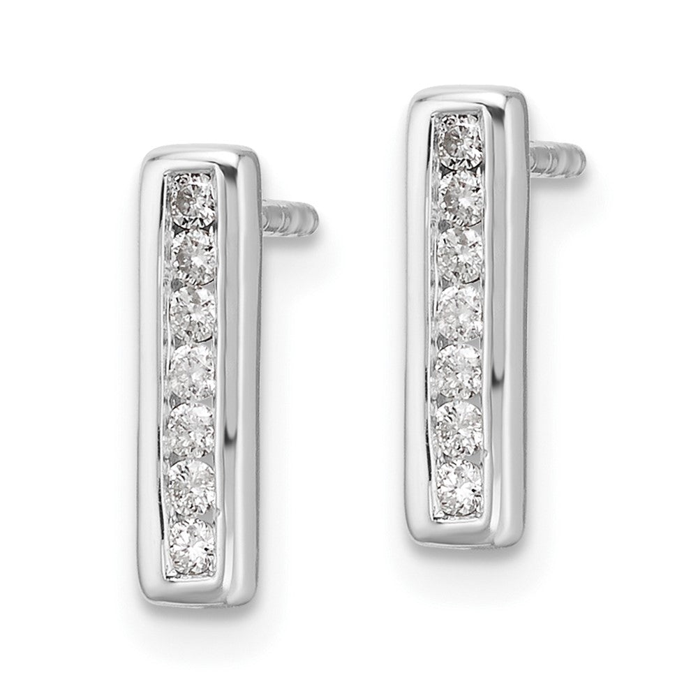 Sterling Silver RH Plated White Ice .15ct Diamond Earrings