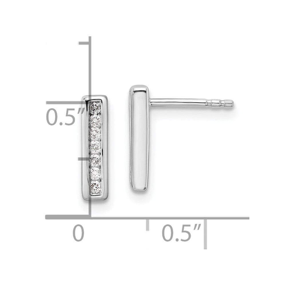 Sterling Silver RH Plated White Ice .15ct Diamond Earrings