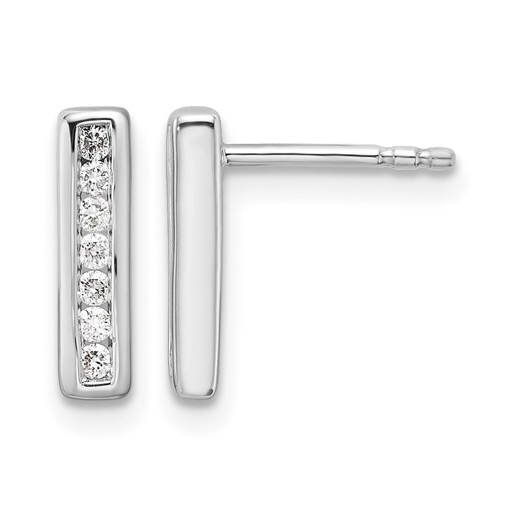 Sterling Silver RH Plated White Ice .15ct Diamond Earrings