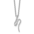 Sterling Silver RH Plated White Ice .03ct. Dia. w/2IN Ext Necklace