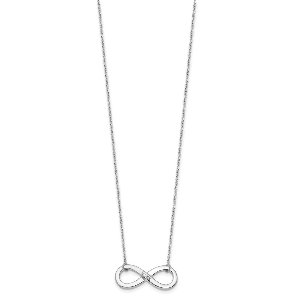 White Ice Sterling Silver RH Plated .02ct. Diamond Infinity Necklace