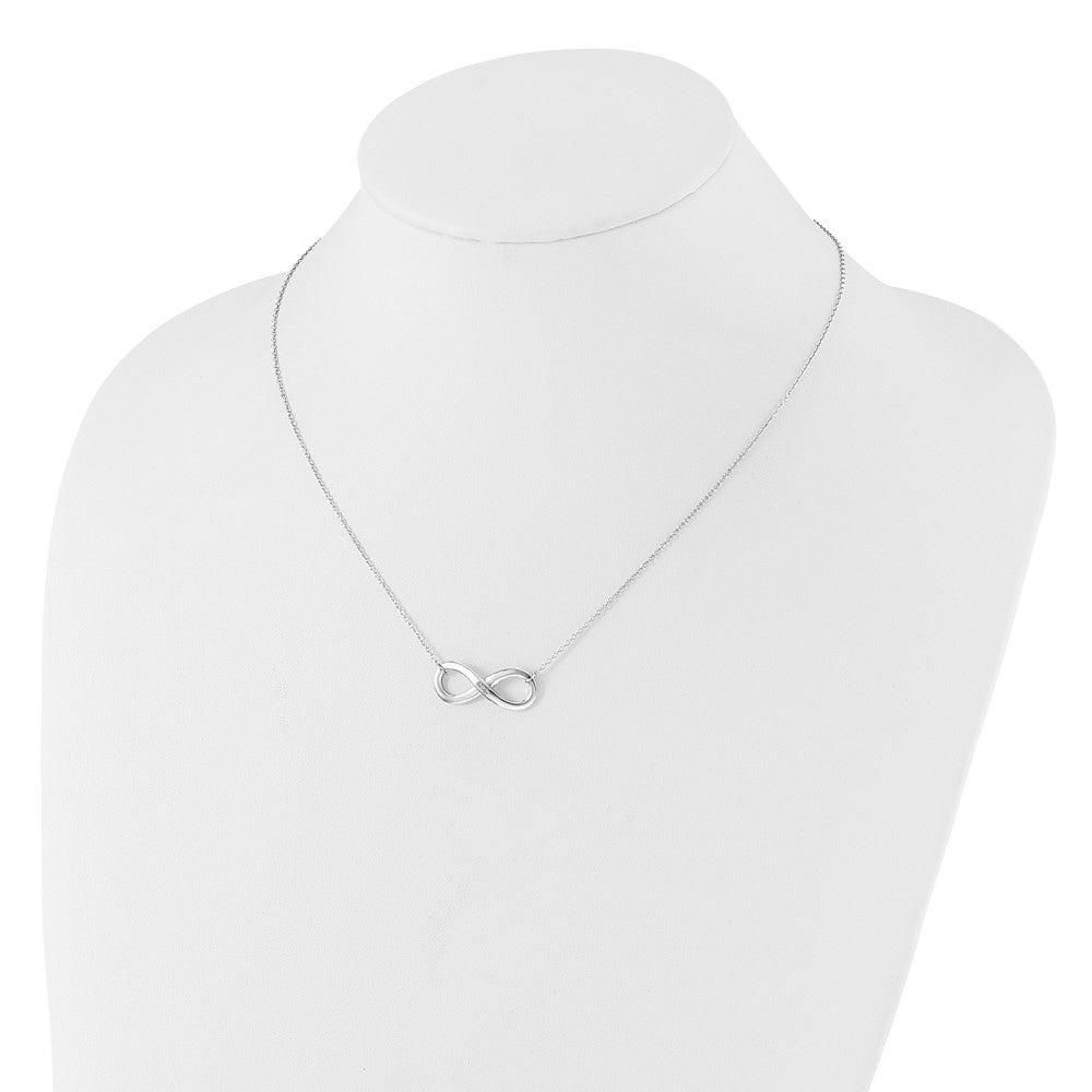 White Ice Sterling Silver RH Plated .02ct. Diamond Infinity Necklace