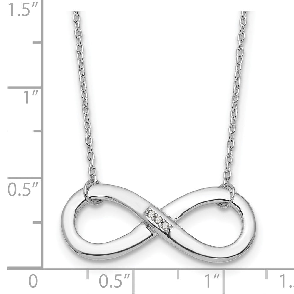 White Ice Sterling Silver RH Plated .02ct. Diamond Infinity Necklace