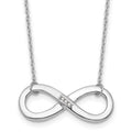 White Ice Sterling Silver RH Plated .02ct. Diamond Infinity Necklace