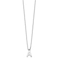 SS RH Plated White Ice .03 Diamond Initial A w/2in ext. Necklace