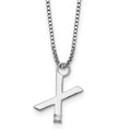 SS RH Plated White Ice .03 Diamond Initial X w/2in ext. Necklace