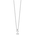 SS RH Plated White Ice .03 Diamond Initial Z w/2in ext. Necklace
