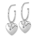 SS RH Plated White Ice .01 Diamond Heart Post C-Hoop Earrings