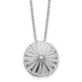 SS RH Plated White Ice .02 Dia Fanned Circle w/2in ext. Necklace