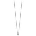 Sterling Silver RH Plated White Ice .05 Dia Beaded Circle Necklace