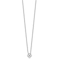 White Ice Sterling Silver RH Pltd .05 Dia Beaded Quatrefoil Necklace
