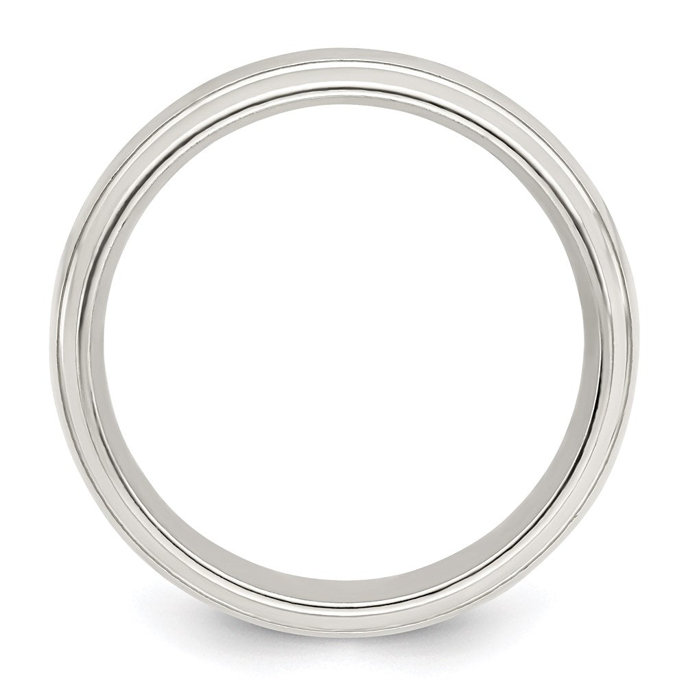 Sterling Silver 6mm Polished Grooved Band