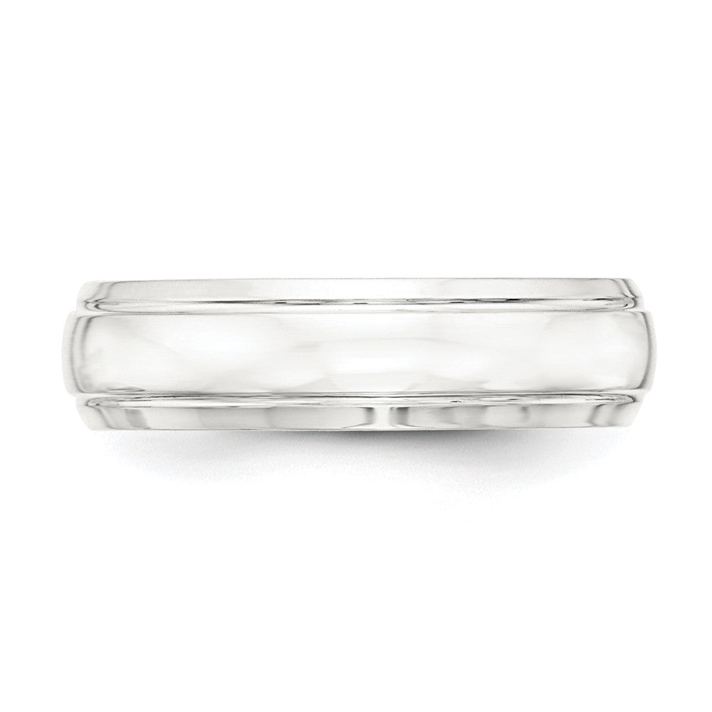Sterling Silver 6mm Polished Grooved Band