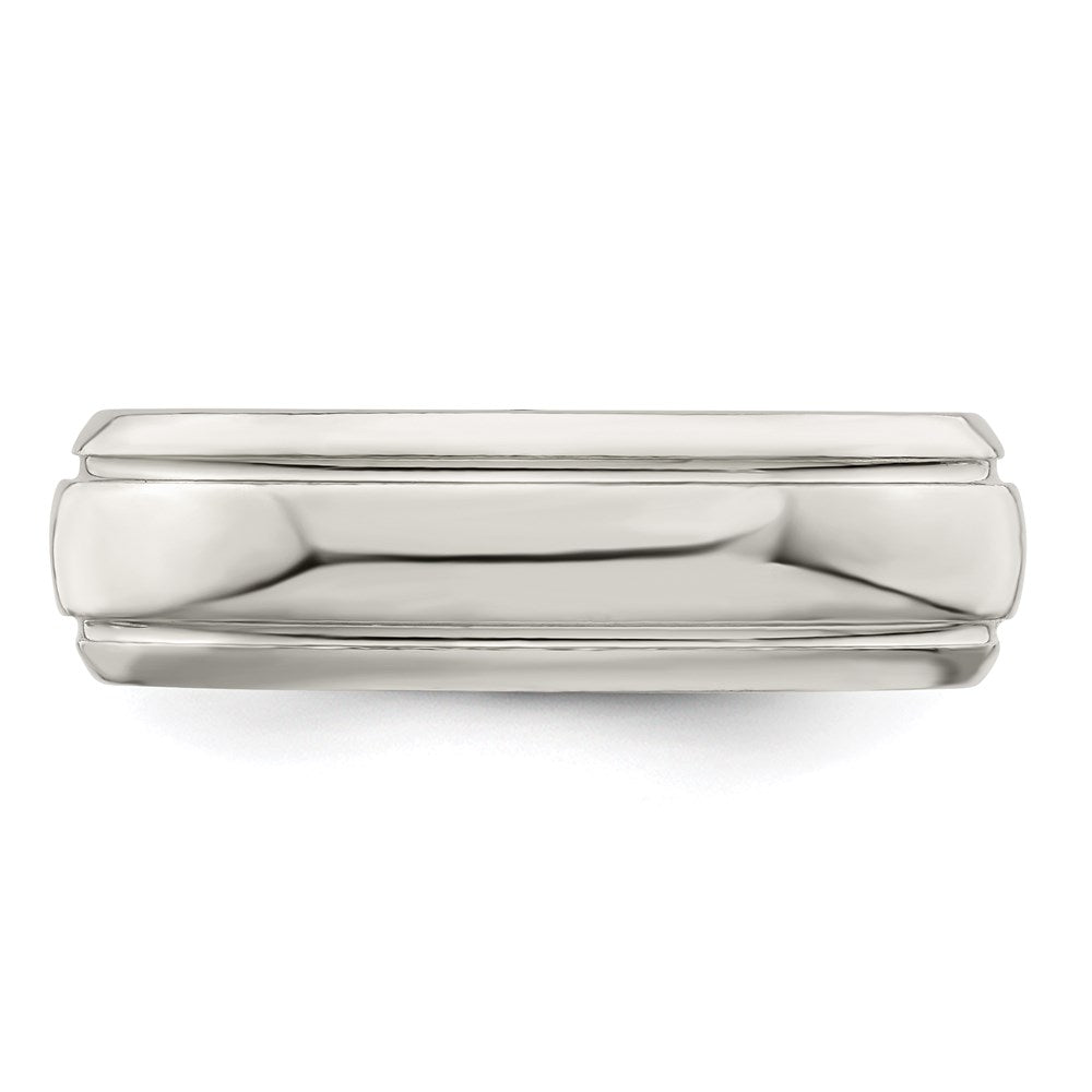 Sterling Silver 6mm Polished Grooved Band