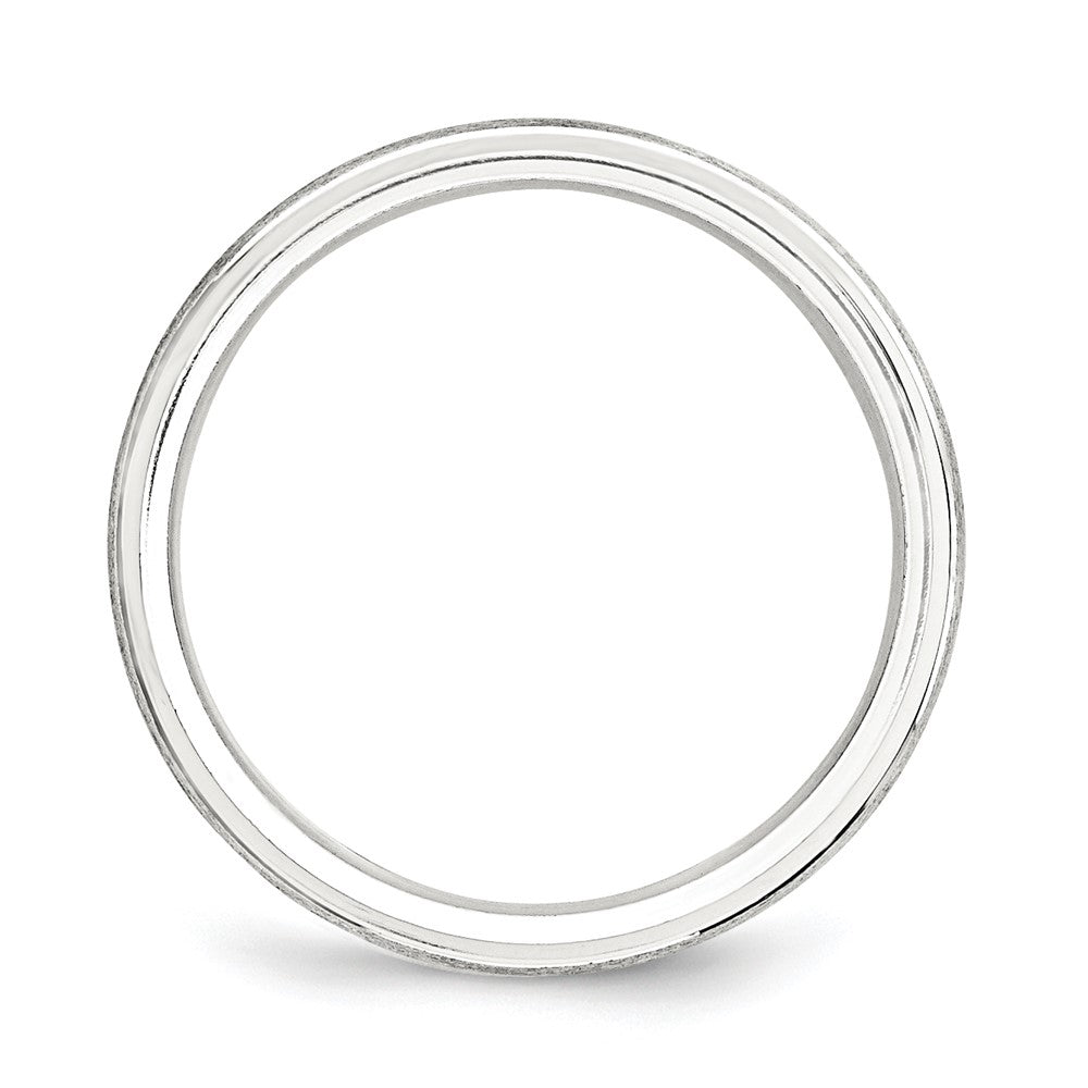 Sterling Silver 6mm Brushed Grooved Band