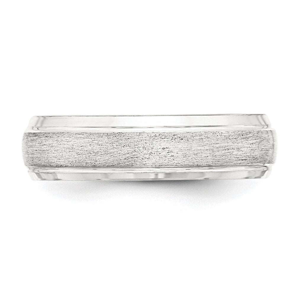 Sterling Silver 6mm Brushed Grooved Band