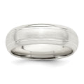 Sterling Silver 6mm Brushed Grooved Band