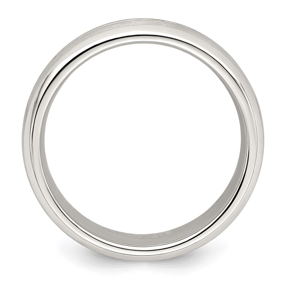 Sterling Silver 7mm Brushed Fancy Band