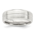 Sterling Silver 7mm Brushed Fancy Band