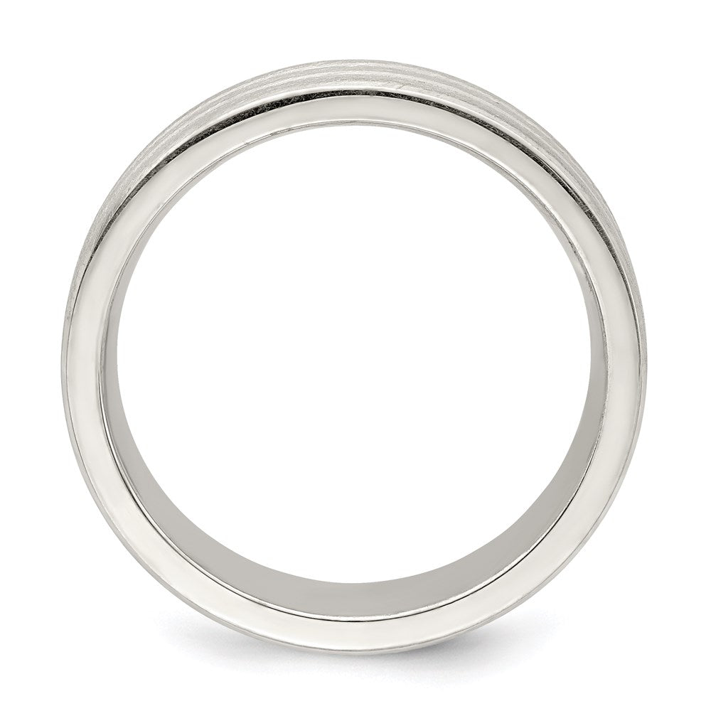 Sterling Silver 6mm Brushed Fancy Band