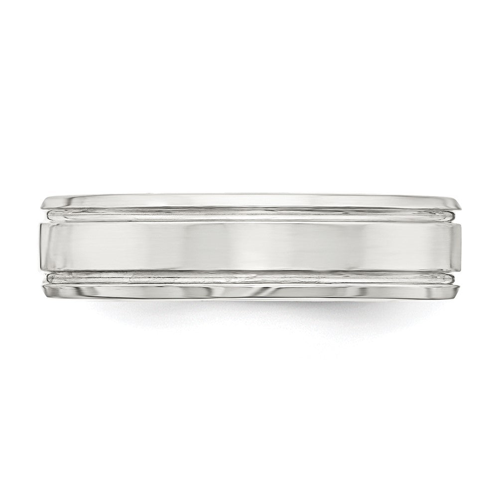 Sterling Silver 6mm Polished Grooved Band