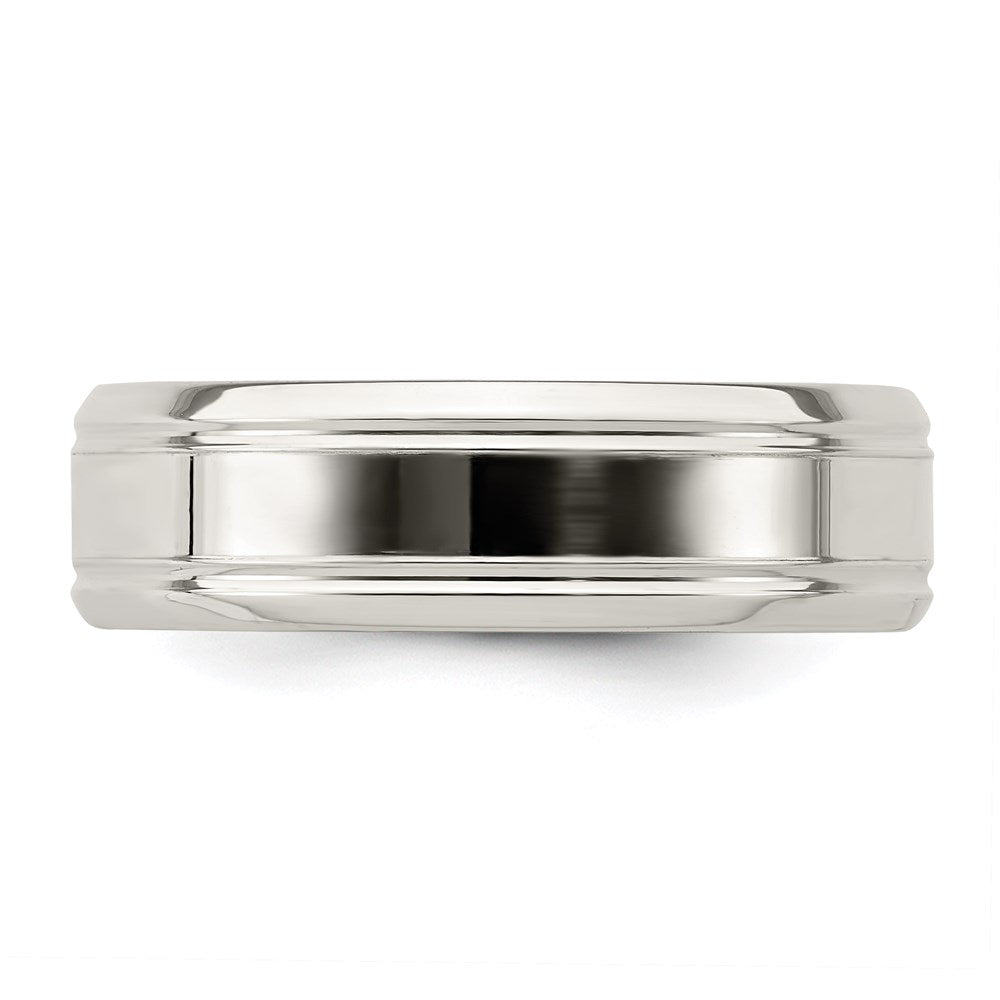 Sterling Silver 6mm Polished Grooved Band