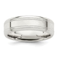 Sterling Silver 6mm Polished Grooved Band