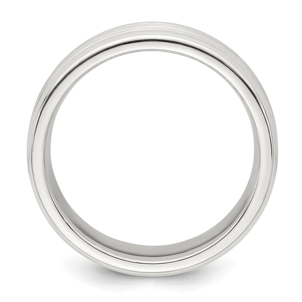 Sterling Silver 6mm Brushed Grooved Band