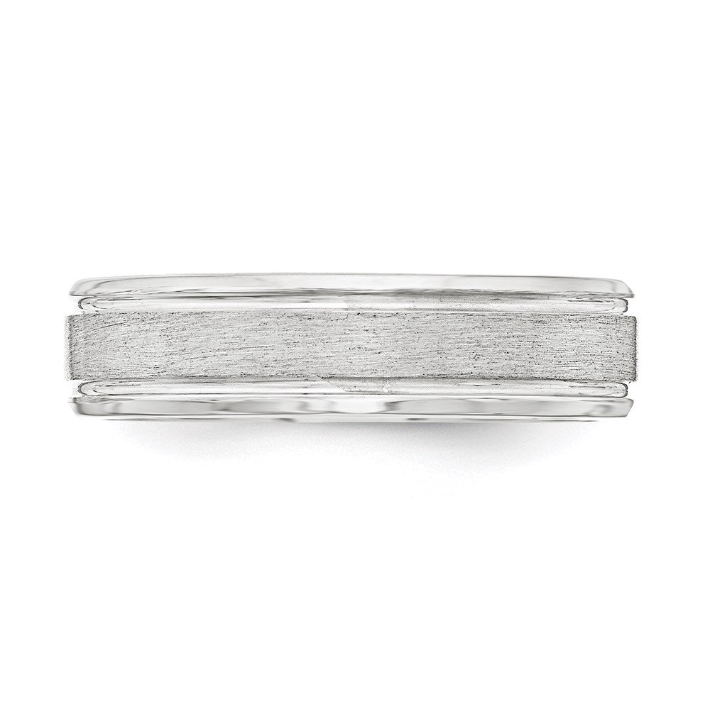 Sterling Silver 6mm Brushed Grooved Band
