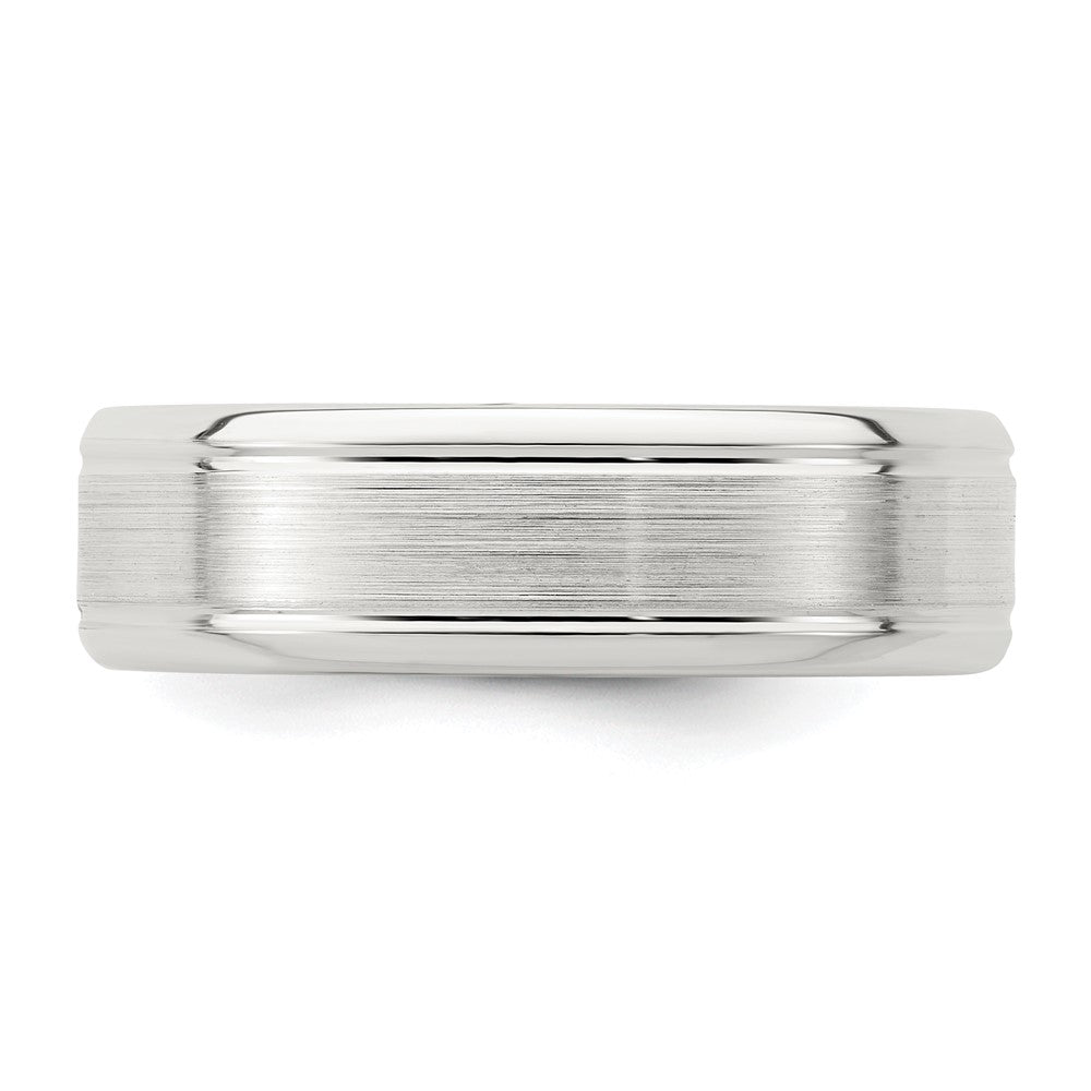 Sterling Silver 6mm Brushed Grooved Band