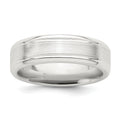 Sterling Silver 6mm Brushed Grooved Band