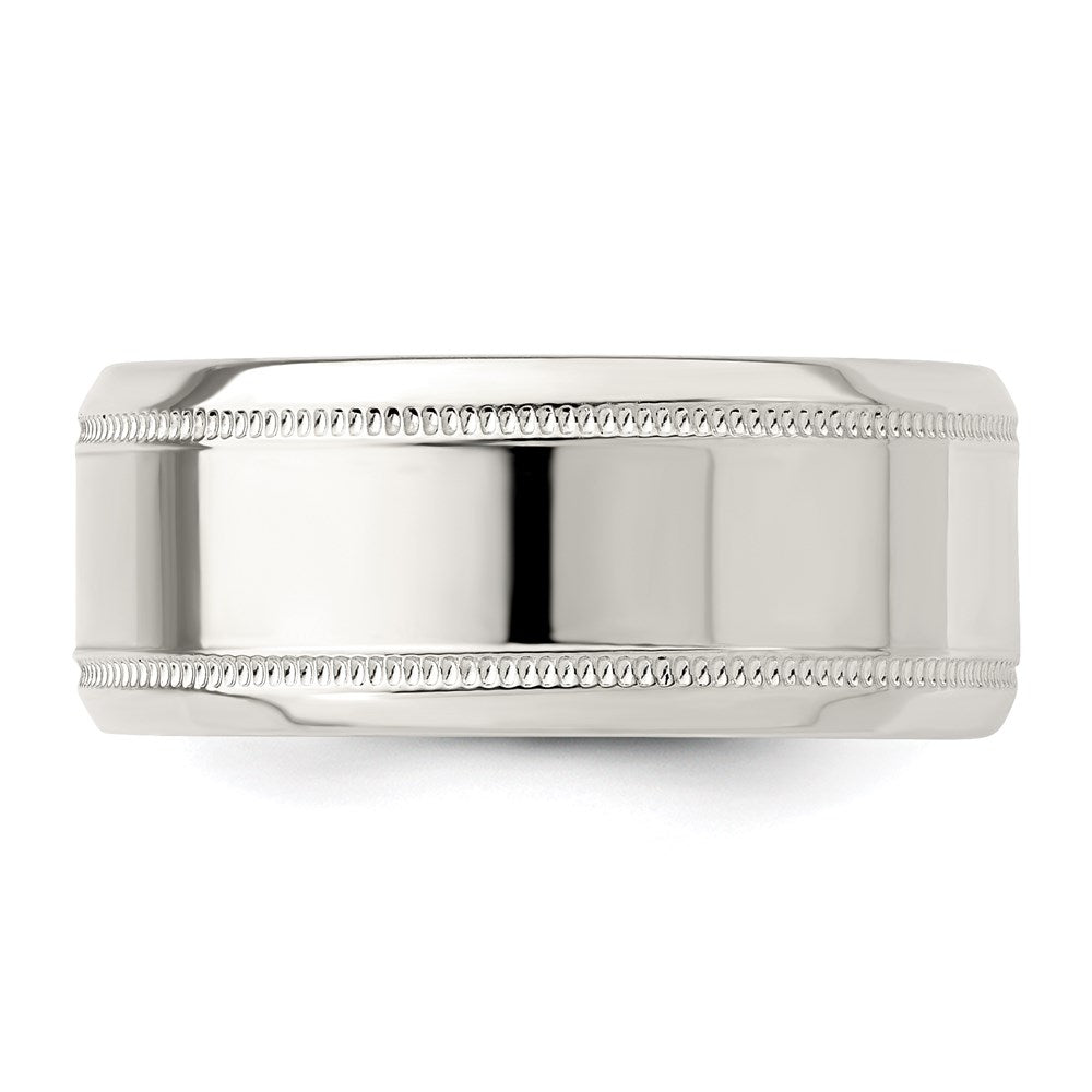Sterling Silver 8mm Polished Milgrain Band