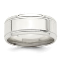 Sterling Silver 8mm Polished Milgrain Band