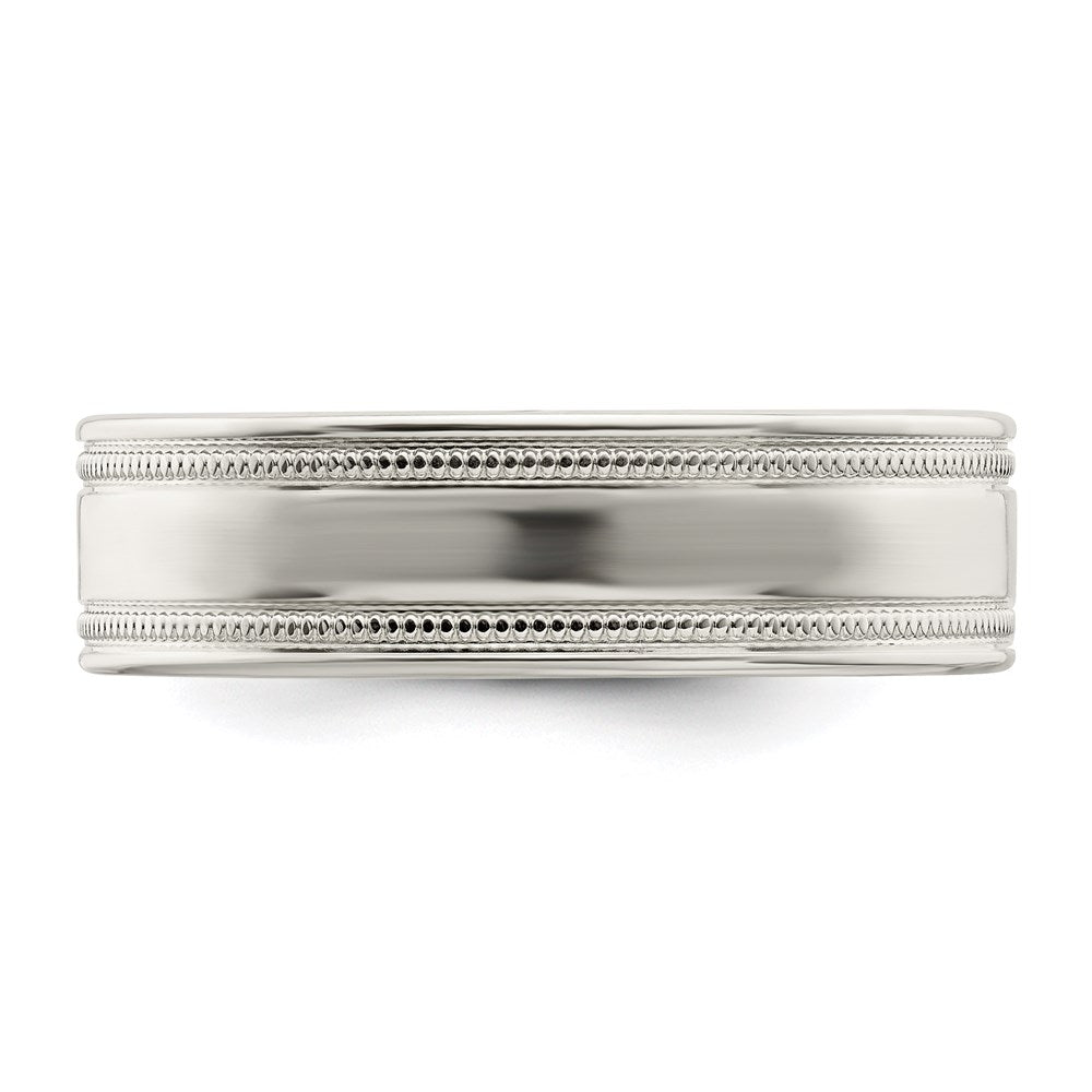Sterling Silver 6mm Polished Grooved Band