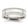 Sterling Silver 6mm Polished Grooved Band