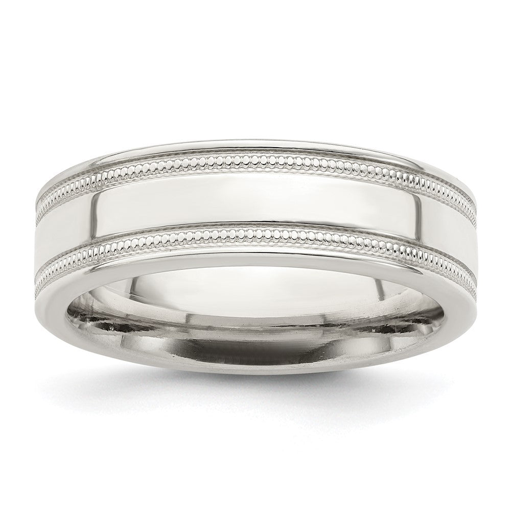 Sterling Silver 6mm Polished Grooved Band