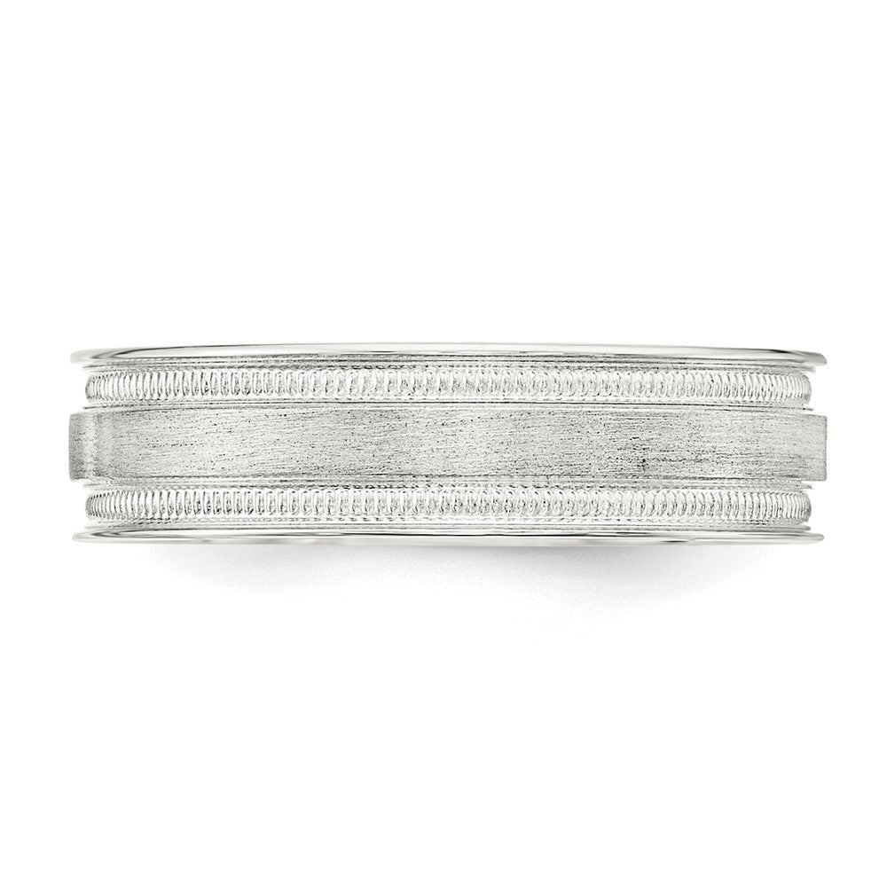 Sterling Silver 6mm Brushed Grooved Band