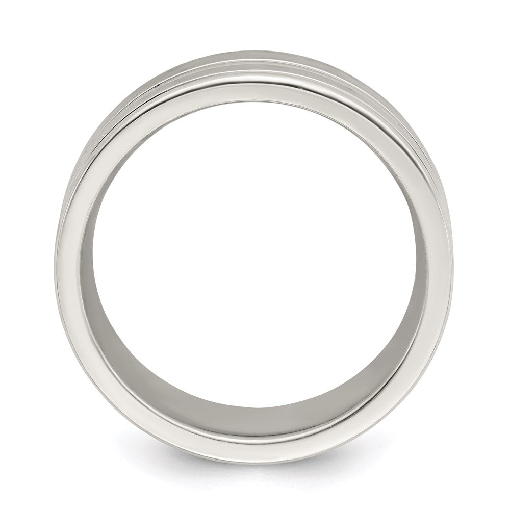Sterling Silver 8mm Polished Fancy Band