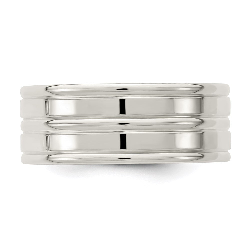 Sterling Silver 8mm Polished Fancy Band