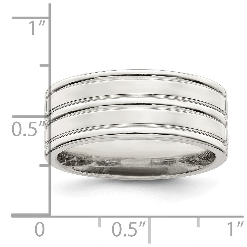 Sterling Silver 8mm Polished Fancy Band