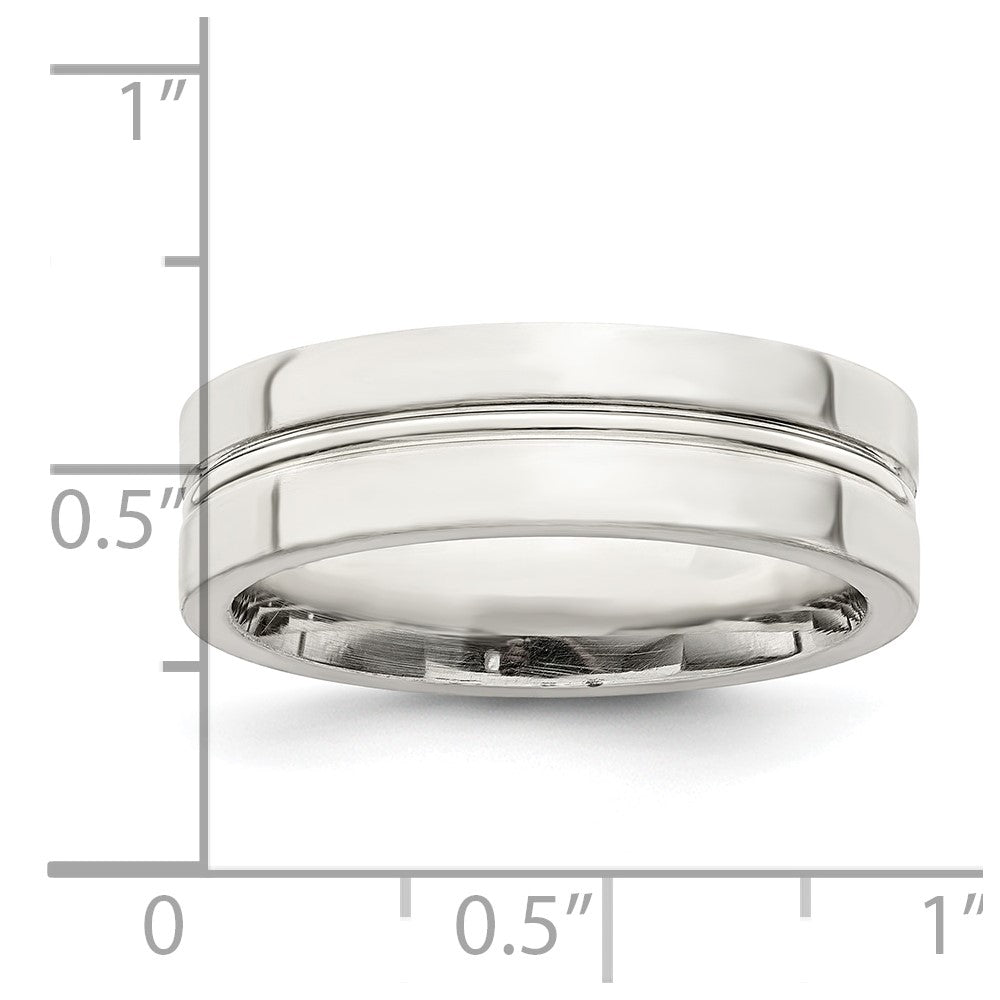 Sterling Silver 6mm Polished Fancy Band