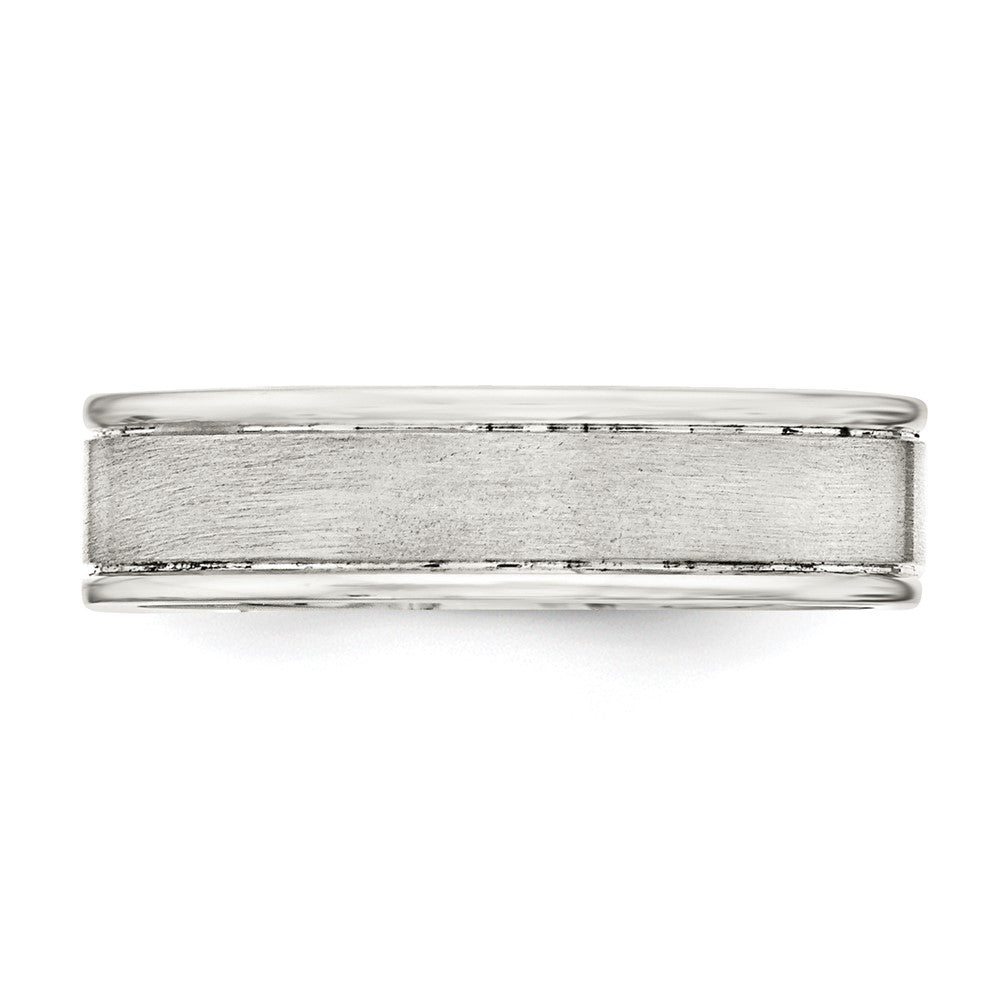 Sterling Silver 6mm Brushed Fancy Band