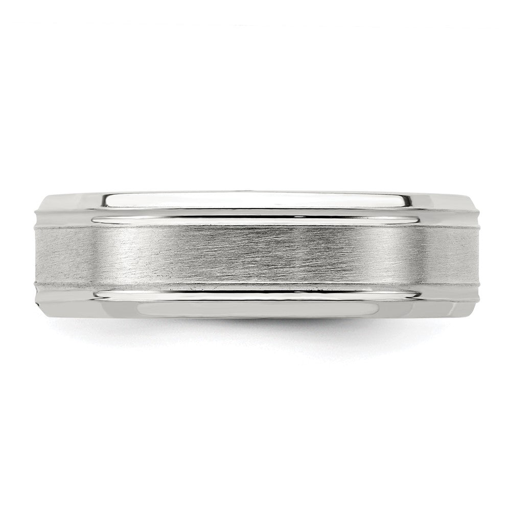 Sterling Silver 6mm Brushed Fancy Band