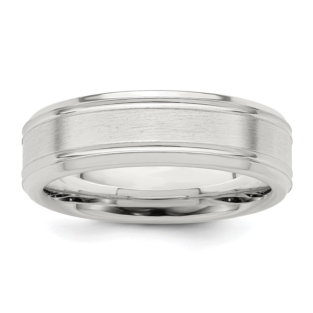 Sterling Silver 6mm Brushed Fancy Band